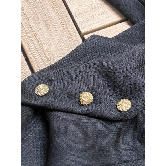 1960 Style Setter Fashions black polyester long sleeve v neck blouse - Picture 7 of 8